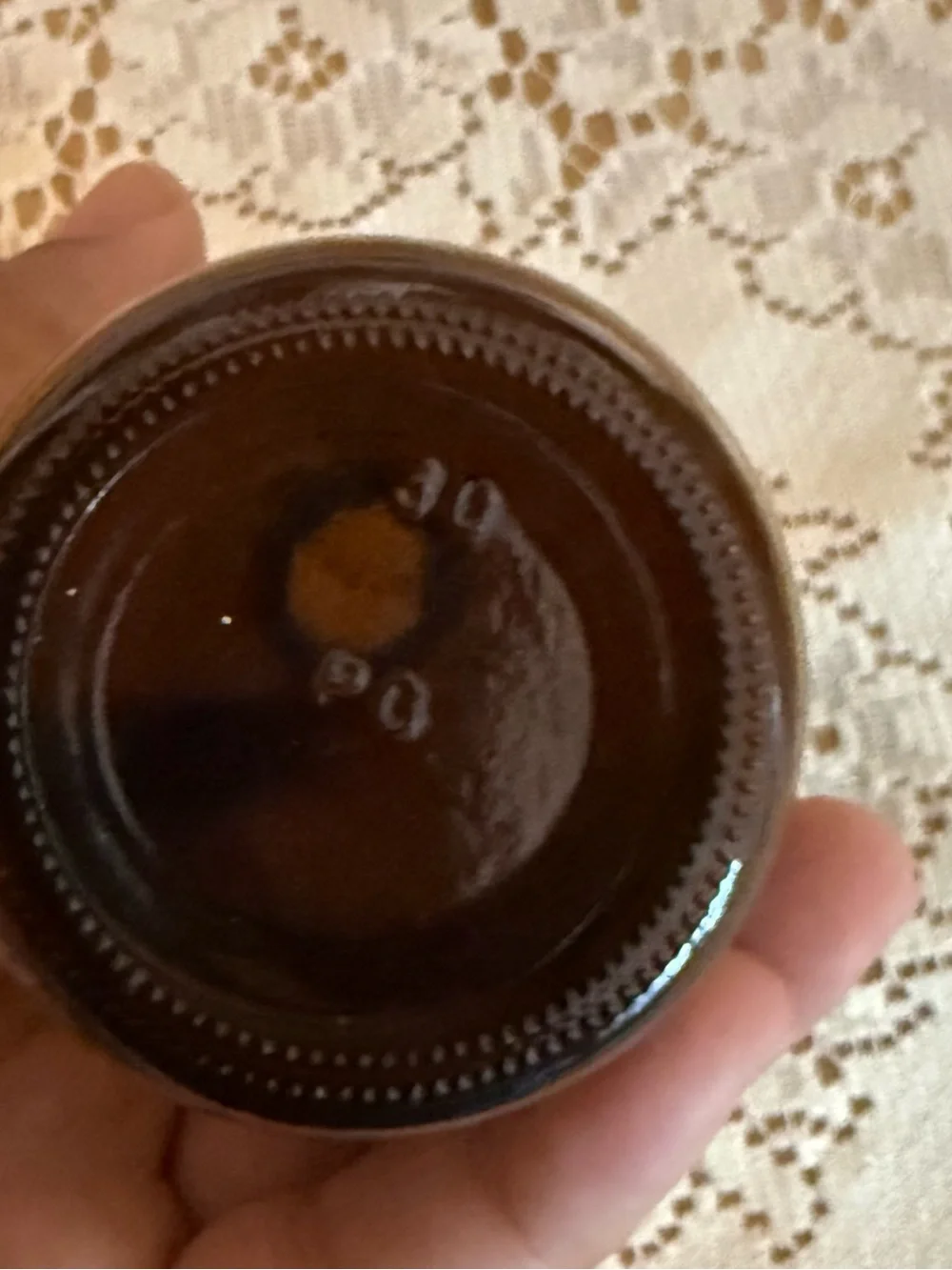 Vintage Amber Glass Bottle Miniature Vase
